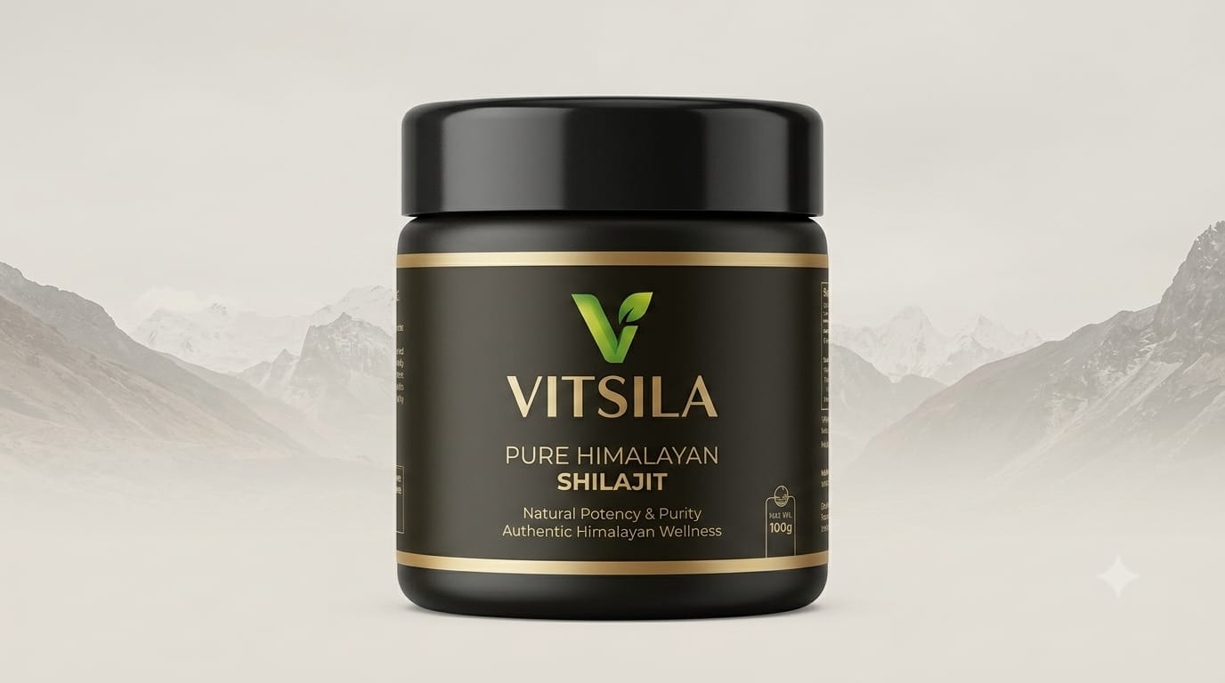 VITSILA Pure Himalayan Shilajit black jar with warm premium finish